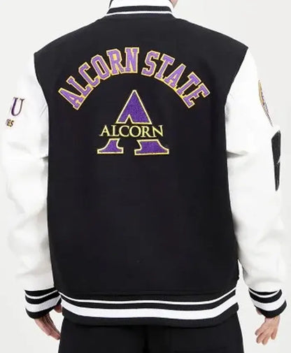 Alcorn State University Black and White Varsity Jacket