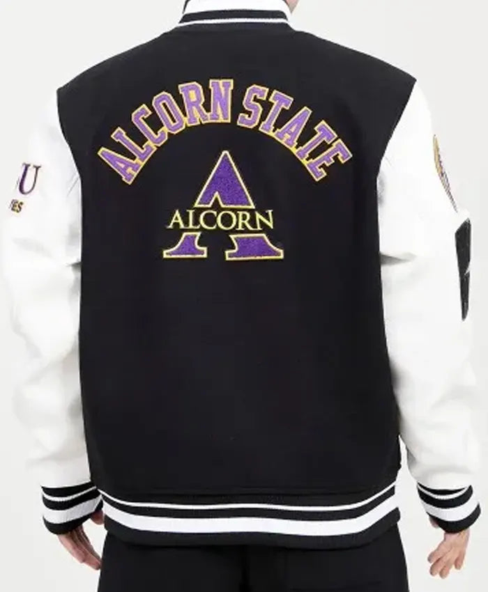 Alcorn State University Black and White Varsity Jacket
