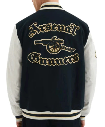 Arsenal 89 Black And White Varsity Jacket