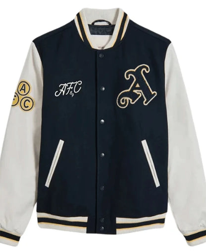 Arsenal 89 Black And White Varsity Jacket