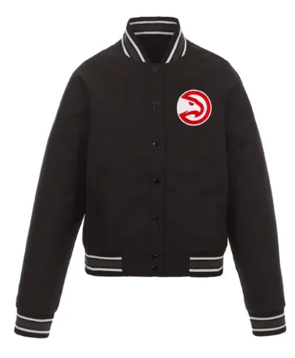 Atlanta Hawks Black Letterman Varsity Jacket
