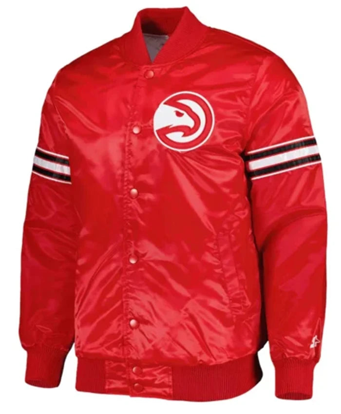 Atlanta Hawks Force Play Red Varsity Jacket