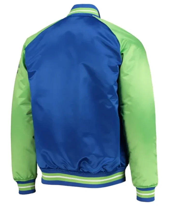 Atlanta Hawks Hardwood Classics Reload 3.0 Royal Blue And Green Varsity Jacket