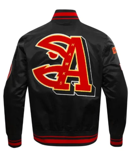 Atlanta Hawks Mashup Classic Rib Black Varsity Jacket