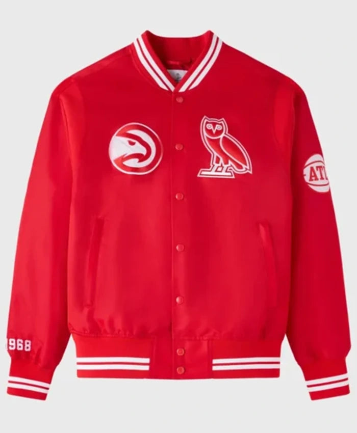 Atlanta Hawks OVO Red Varsity Jacket