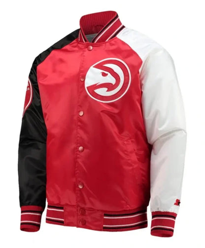 Atlanta Hawks Reliever Raglan Varsity Jacket