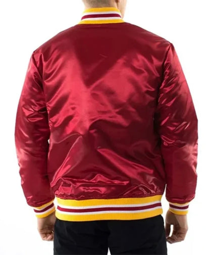 Atlanta Hawks Throwback Wordmark Red Varsity Jacket