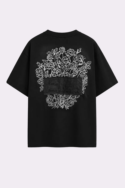 Black Floral Oversized T-Shirt