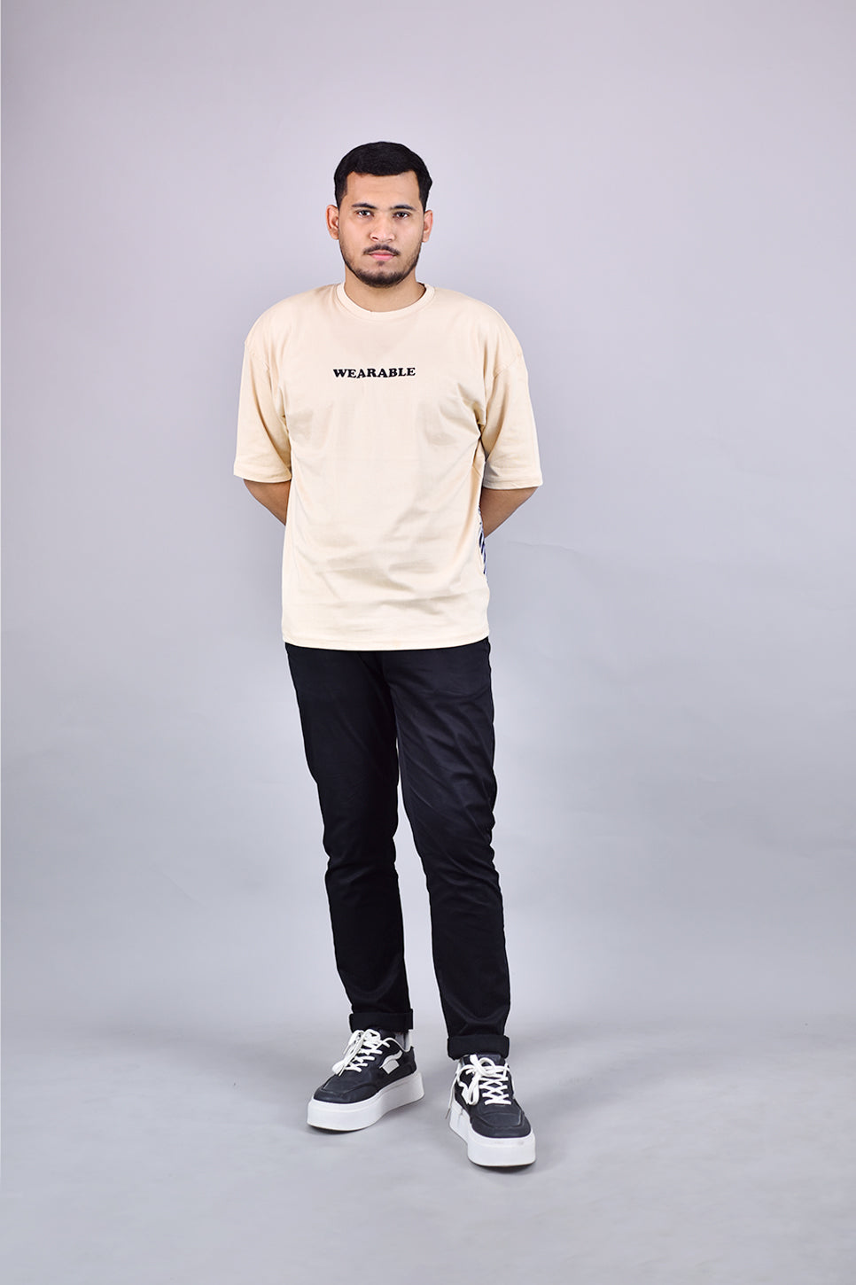 Beige Wing Graphic T-Shirt