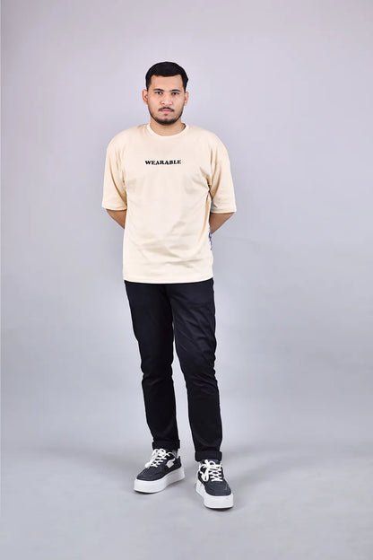 Beige Wing Graphic T-Shirt