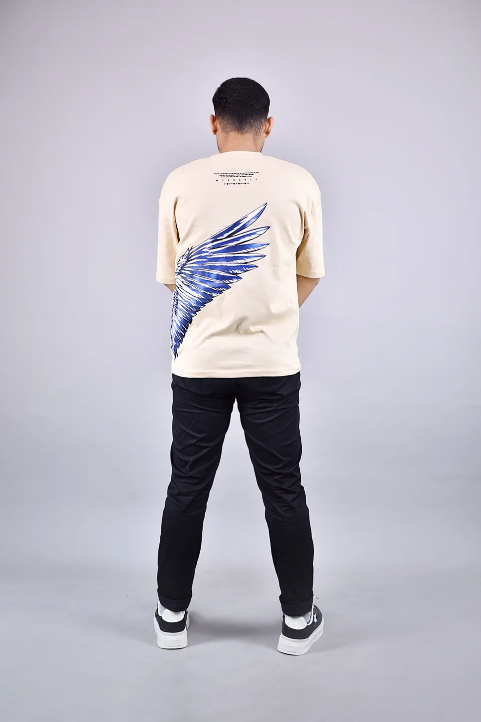 Beige Wing Graphic T-Shirt