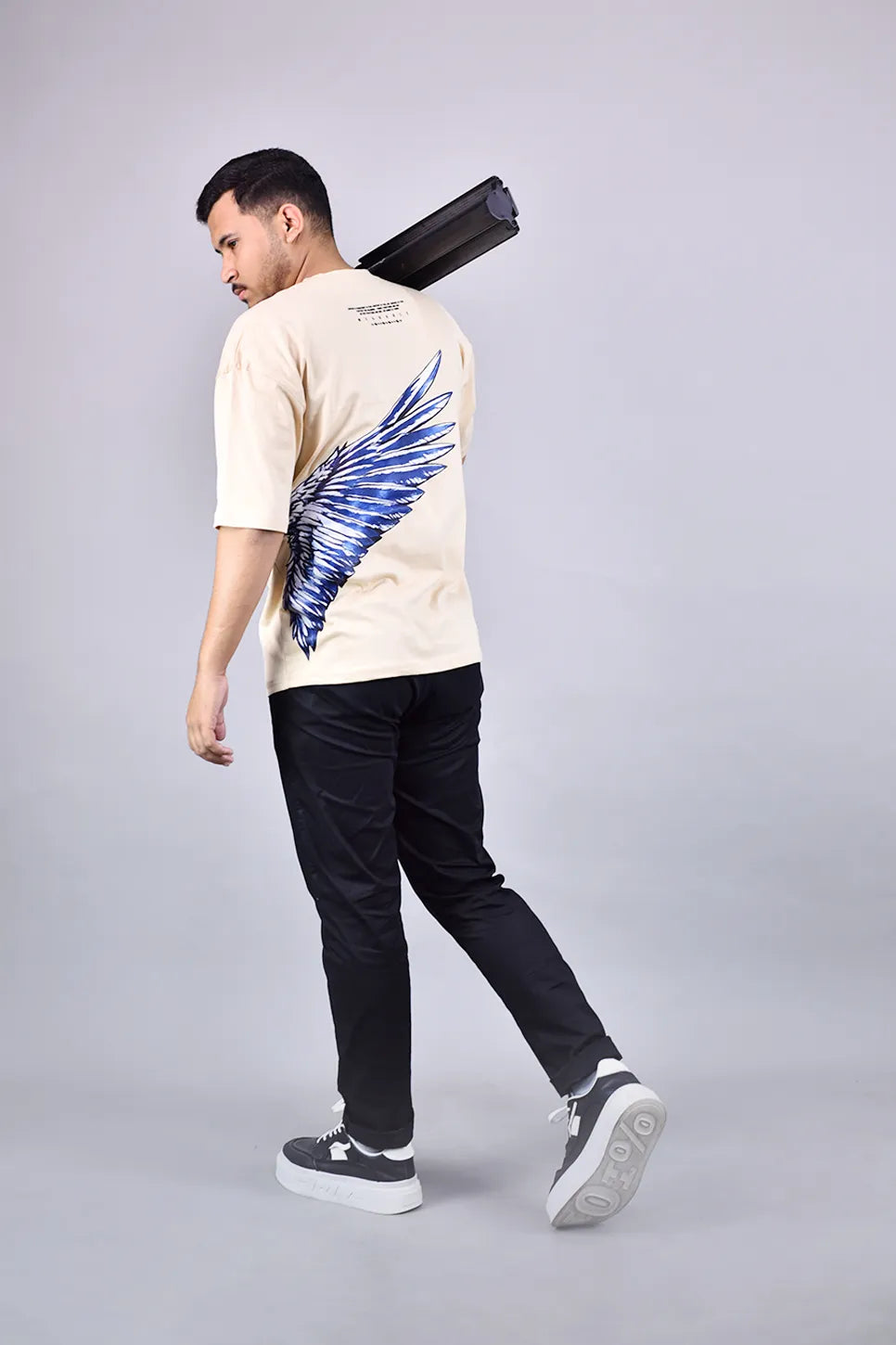 Beige Wing Graphic T-Shirt