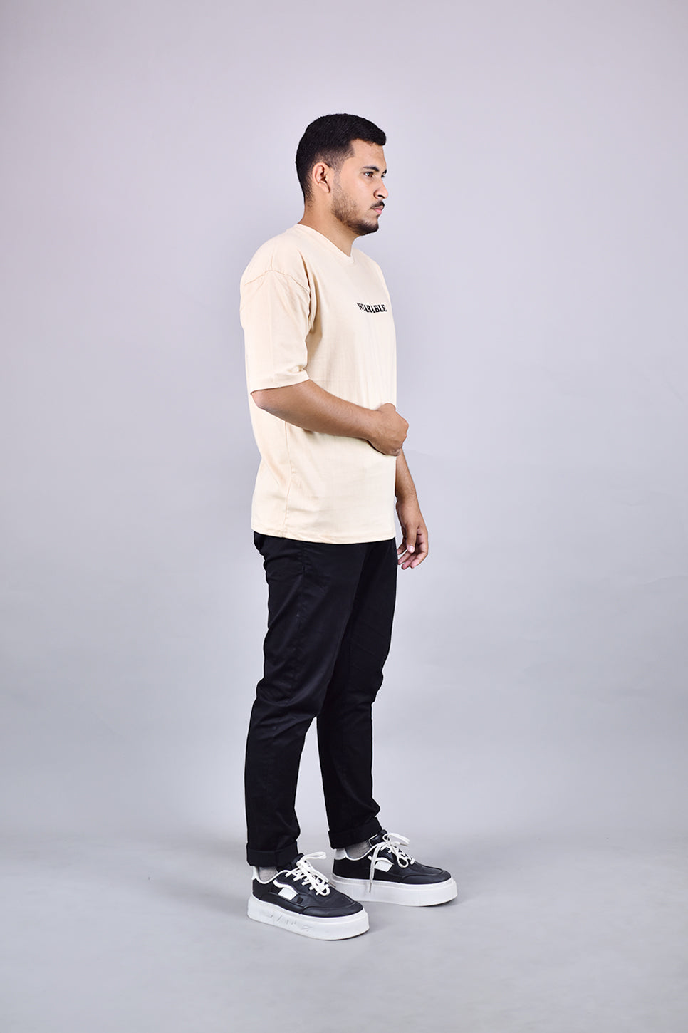 Beige Wing Graphic T-Shirt