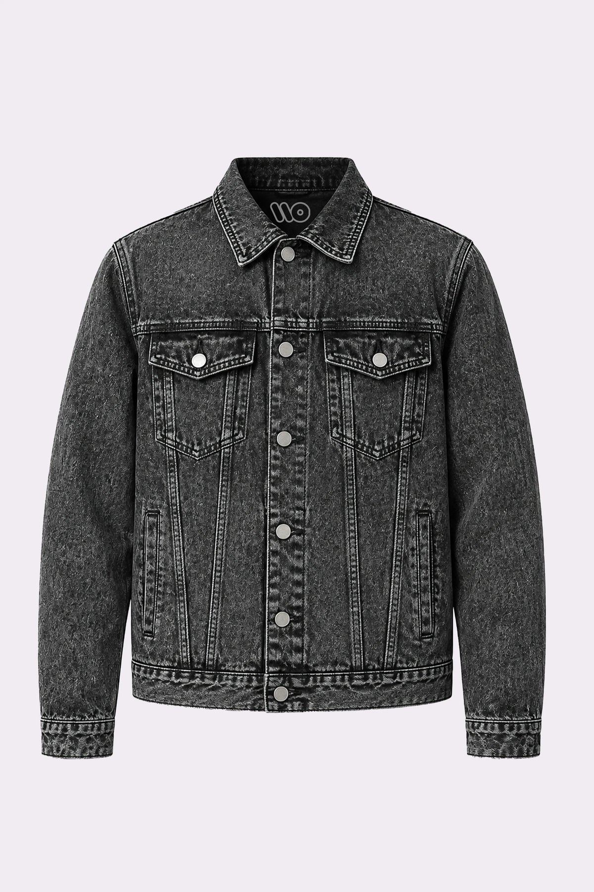 Black Acid Wash Denim Trucker Jacket