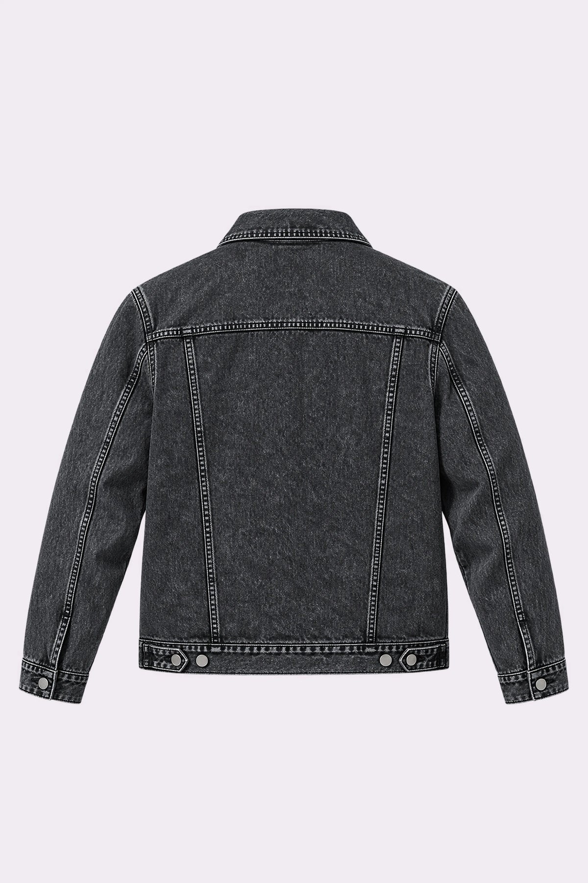 Black Acid Wash Denim Trucker Jacket