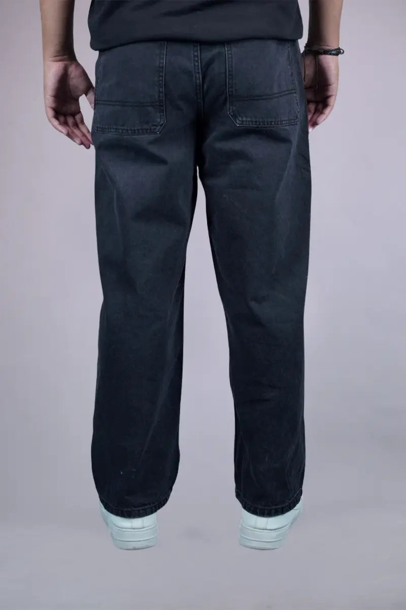 Black Graffiti Baggy Jeans