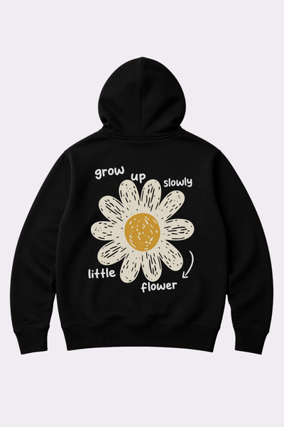 Little Flower Black Pullover Hoodie