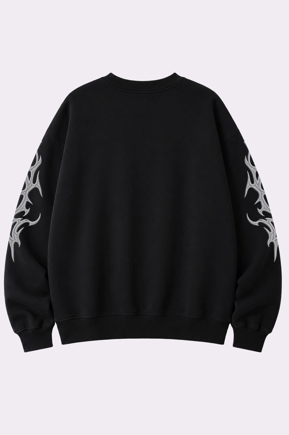 Black Gothic Embroidered Flame Sweatshirt