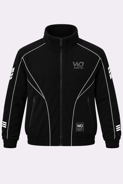 Black Contrast Piping Track Jacket
