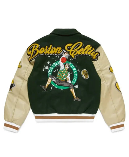 Boston Celtics Green Letterman Varsity Jacket