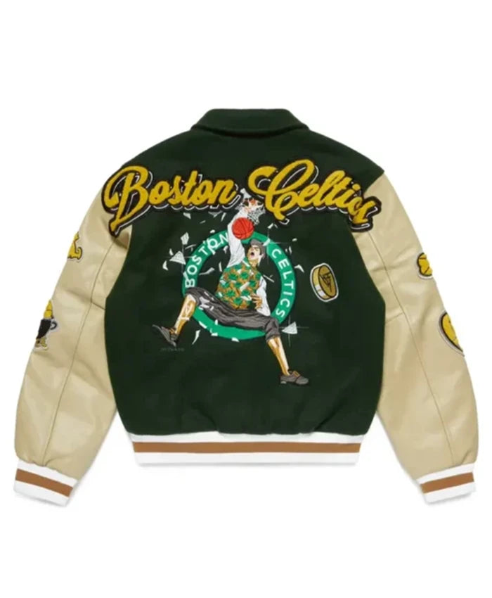 Boston Celtics Green Letterman Varsity Jacket