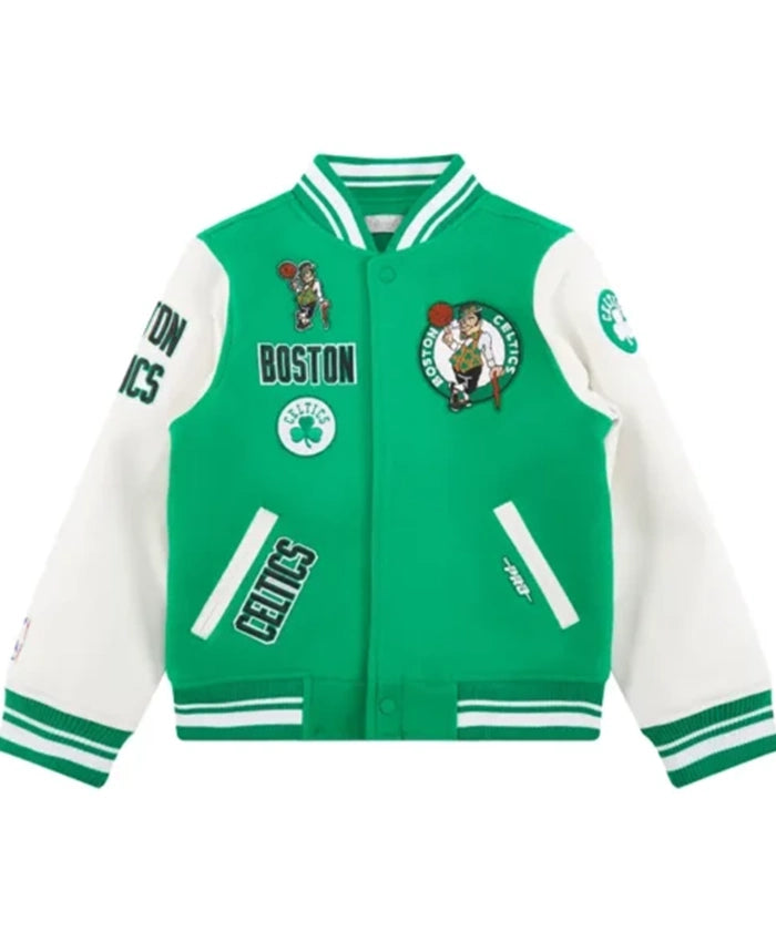 Boston Celtics Retro Green And White Varsity Jacket