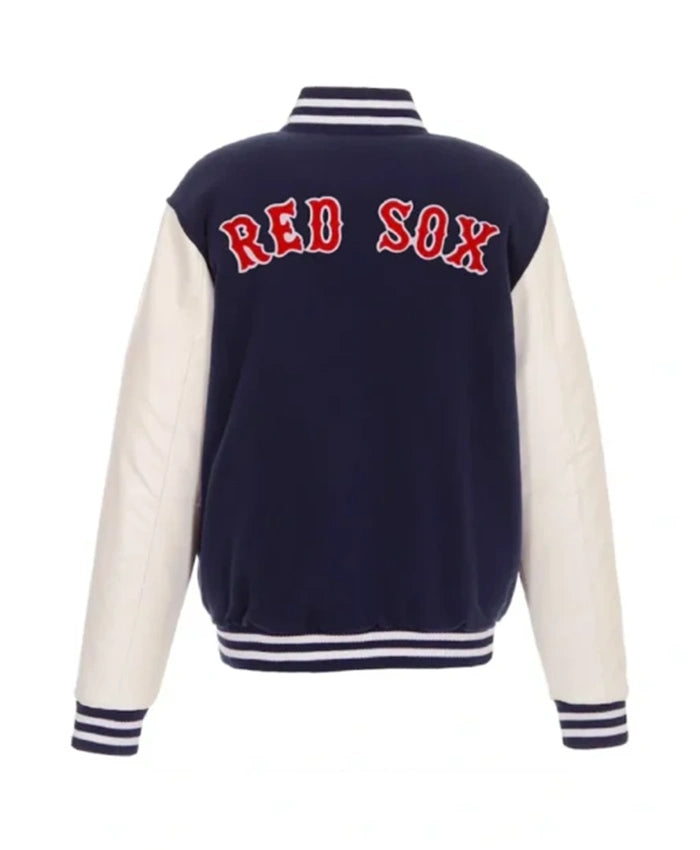 Boston Red Sox Navy Blue And White Varsity Jacket