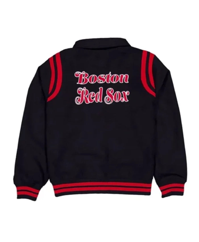 Boston Red Sox Sport Night Teddy Black Varsity Jacket