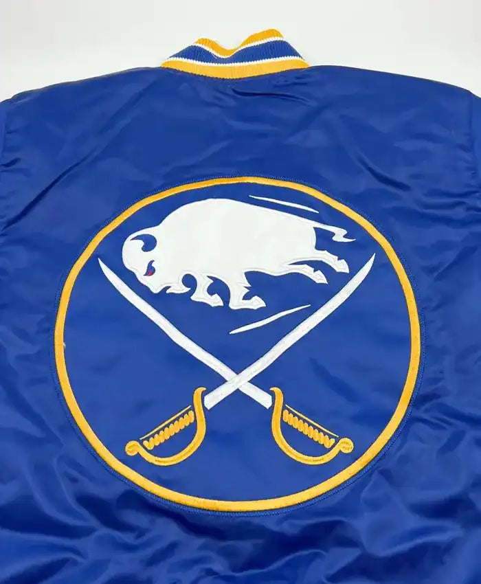 Buffalo Sabres Royal Snap Up Satin Varsity Jacket