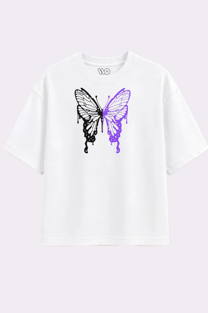 White Butterfly Oversized T-Shirt