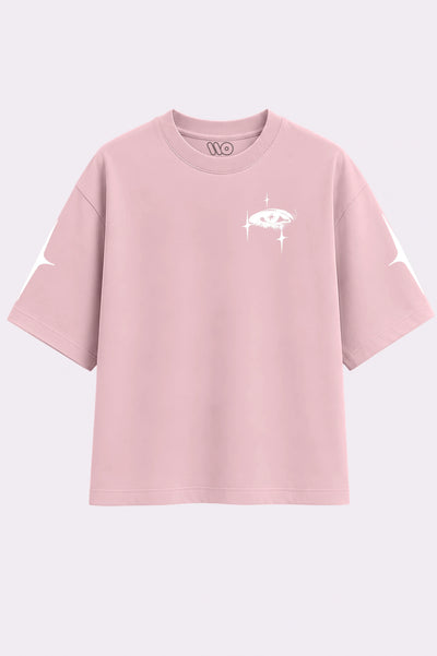 Celestial  Drop Shoulder Pink T-Shirt - Celestial Drop Shoulder Pink T Shirt