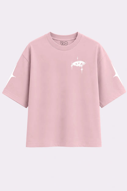 Celestial  Drop Shoulder Pink T-Shirt