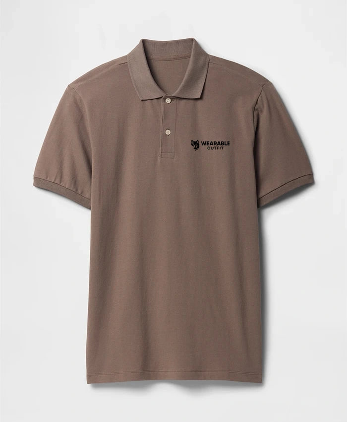 Casual Fit Polo T-Shirt - Brown