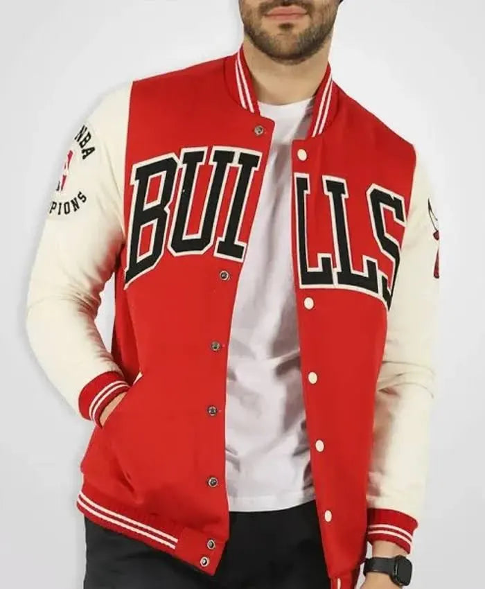 Chicago Bulls NBA Red Wool Varsity Jacket