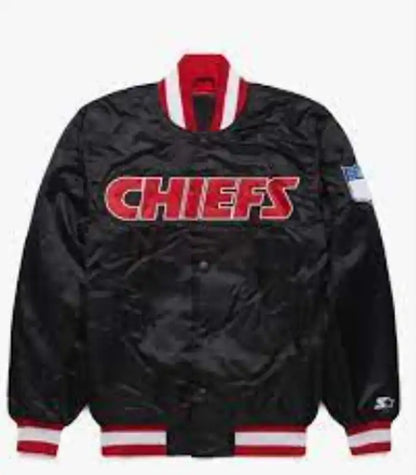 Chiefs Starter Black Varsity Jacket