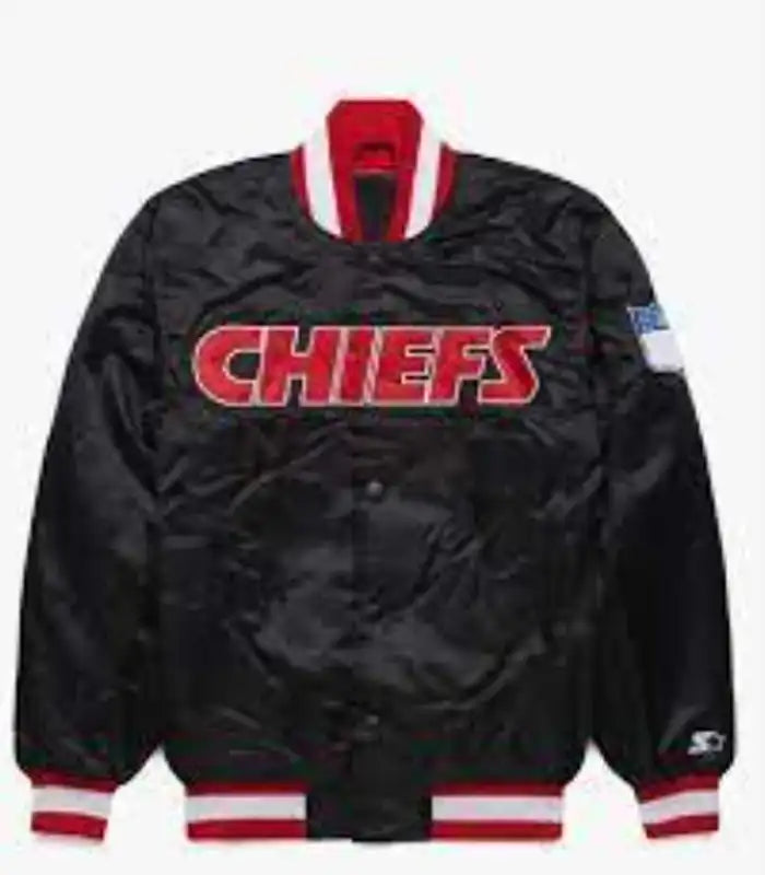 Chiefs Starter Black Varsity Jacket
