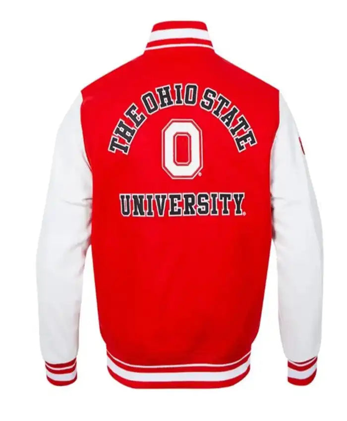 Classic Ohio State University Red Varsity Jacket