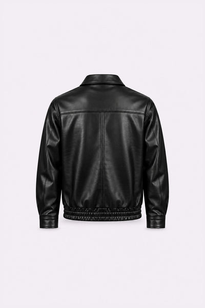 Concealed Placket Black Jacket