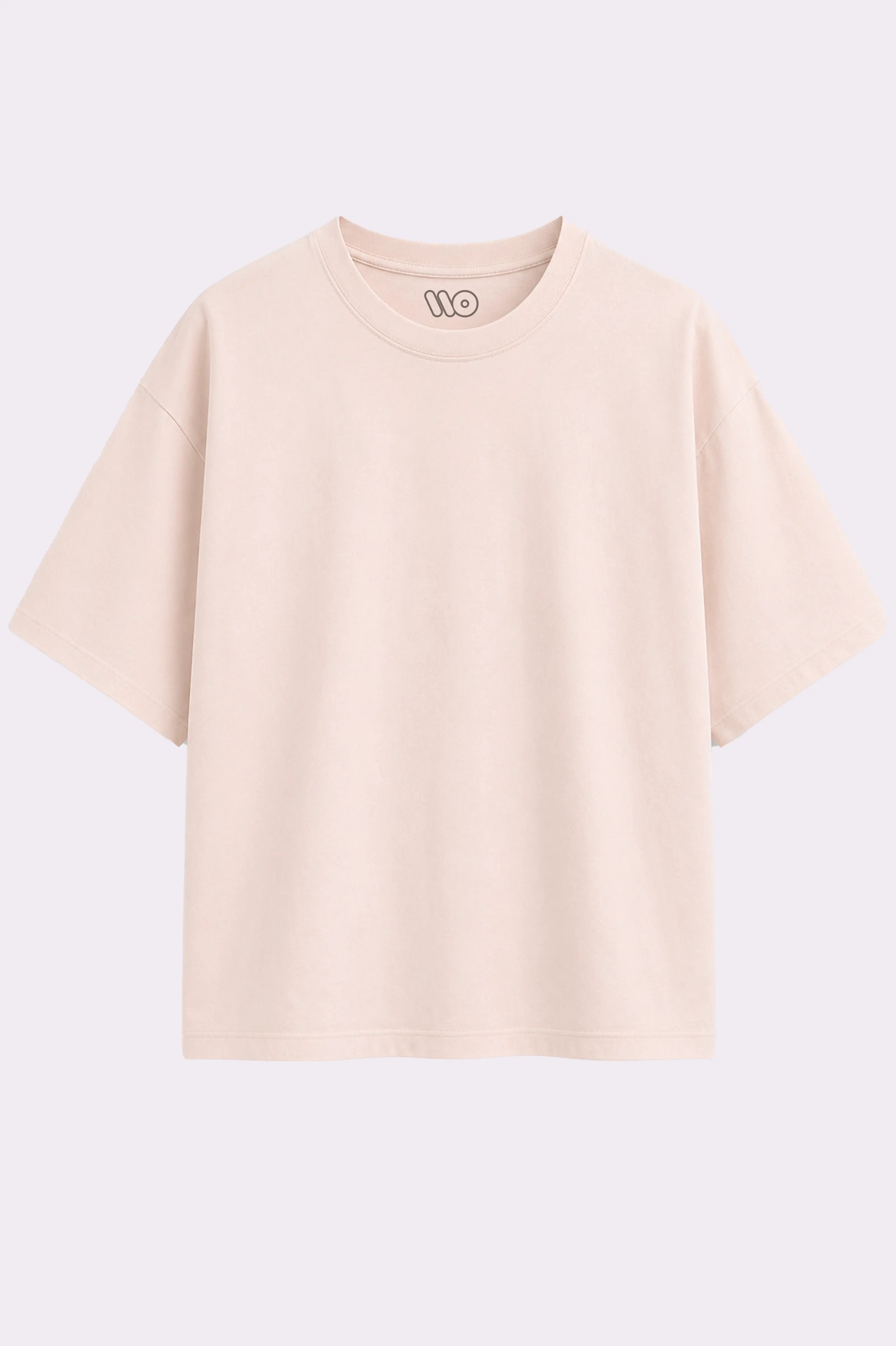 Beige Plain Crew Neck T-Shirt