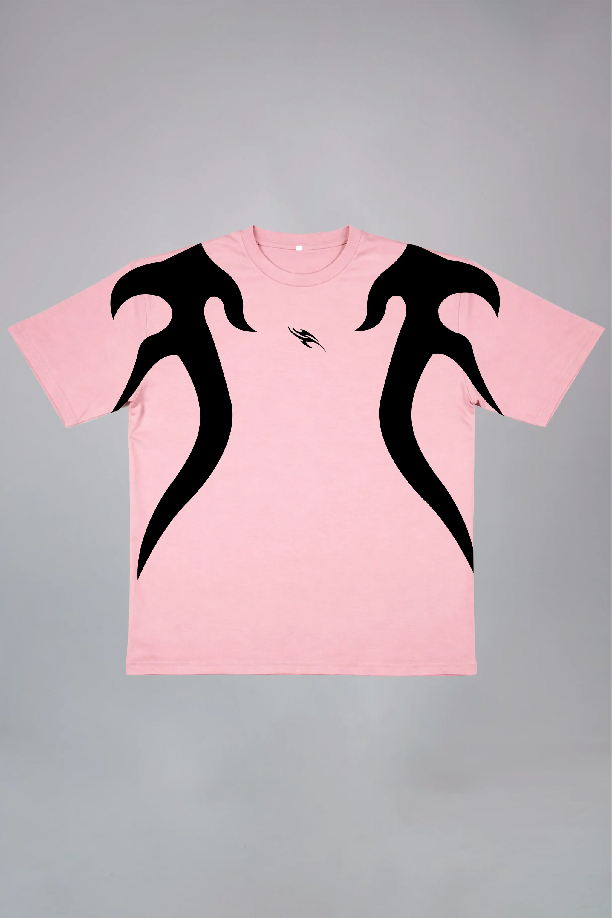 Cyber Flame Black Oversized T-Shirt