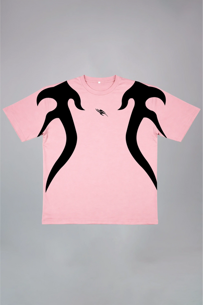 Cyber Flame Black Oversized T-Shirt