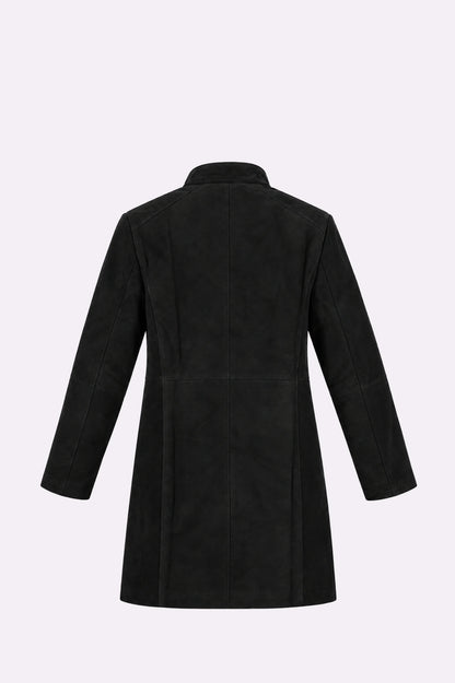 Longmire Black Suede High Collar Coat
