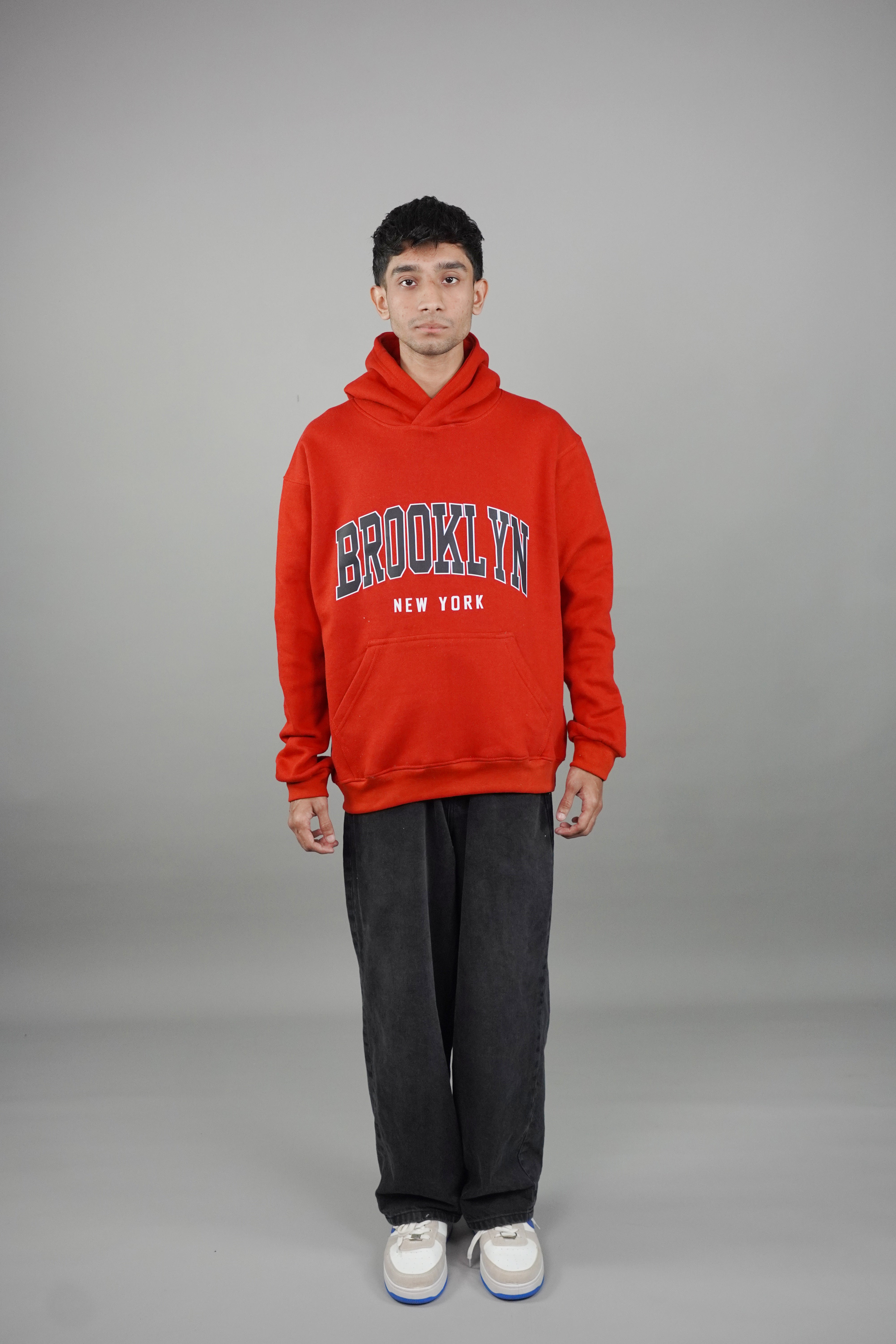 brooklyn New York Pullover Red Hoodie