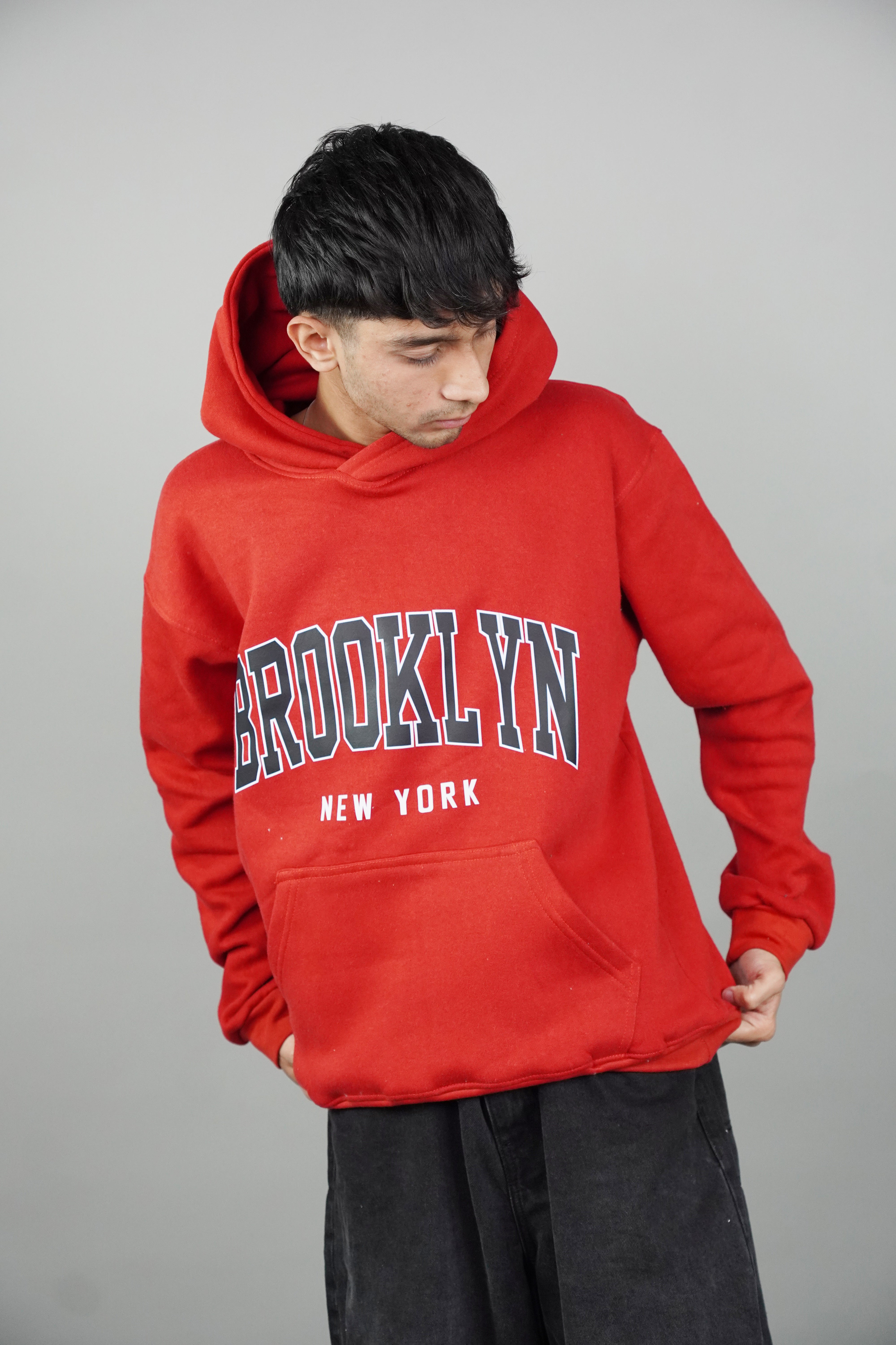 brooklyn New York Pullover Red Hoodie