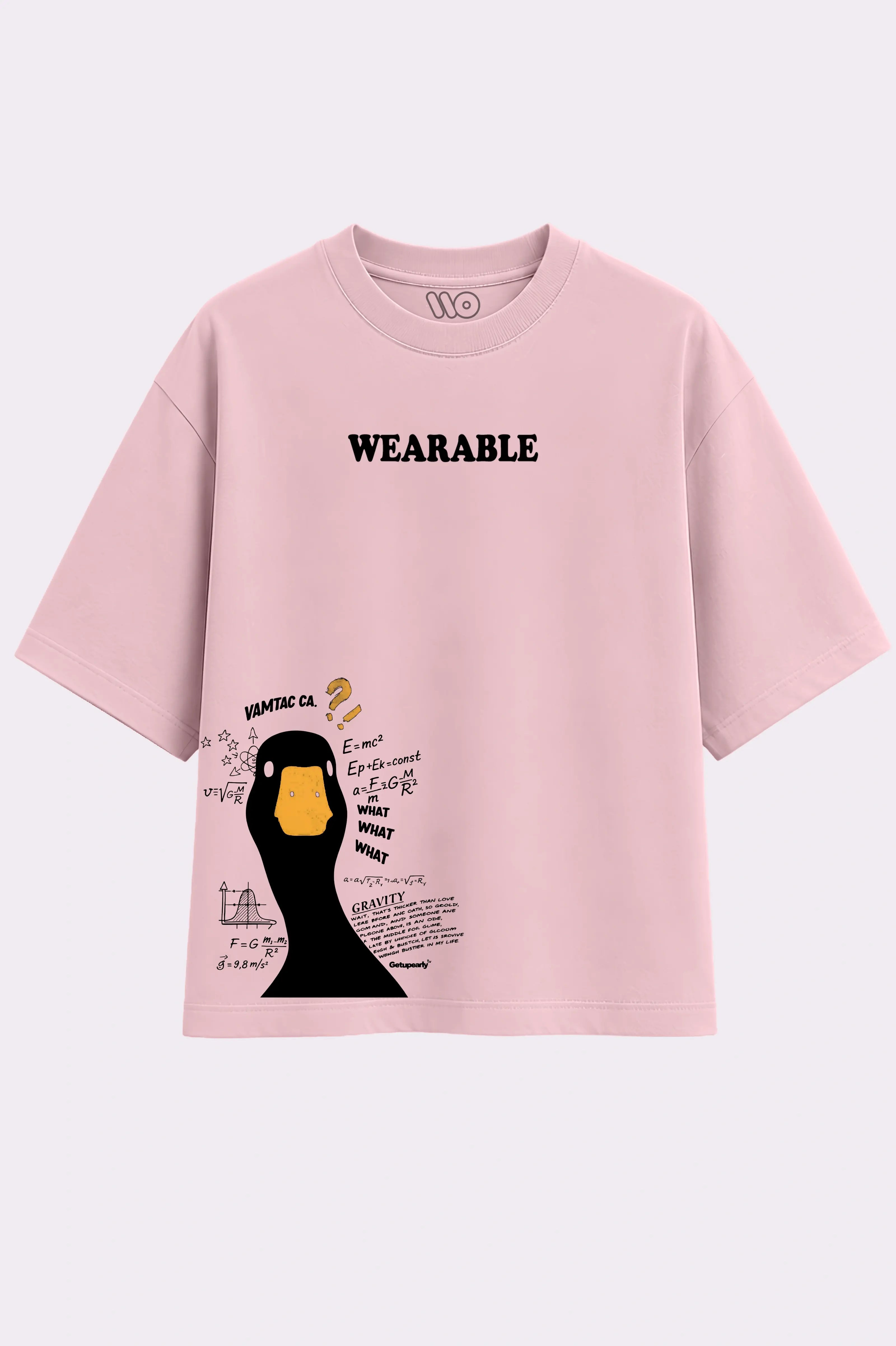 DUCK_AESTHETIC_BLACK_T-SHIRT_Pink