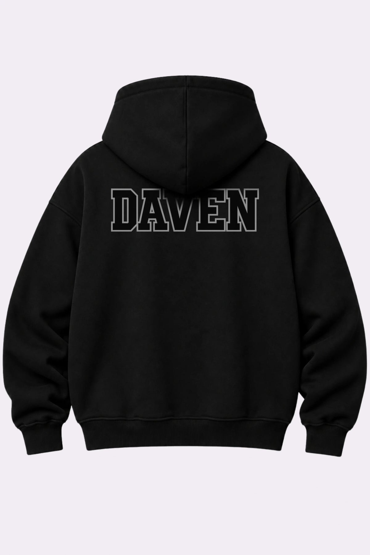 Daven Black Fleece Full-Zip Hoodie
