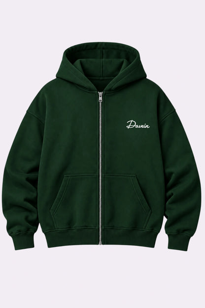 Daven Green Fleece Full-Zip Hoodie