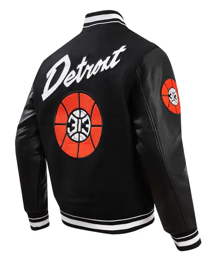 Detroit Pistons City Edition Black Varsity Jacket