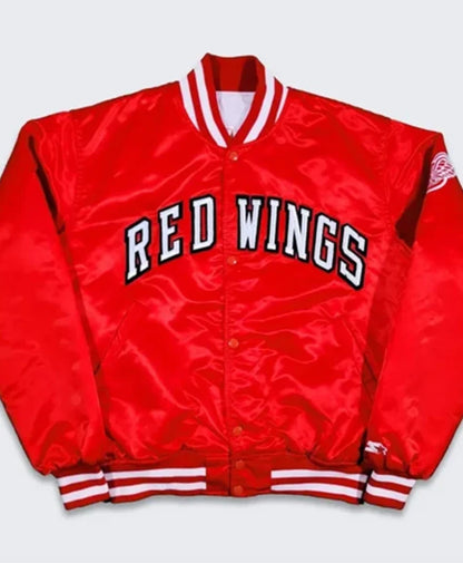 Detroit Red Wings 80s Red Varsity Jacket