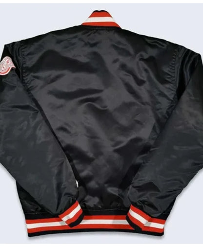 Detroit Red Wings 80s Black Varsity Jacket